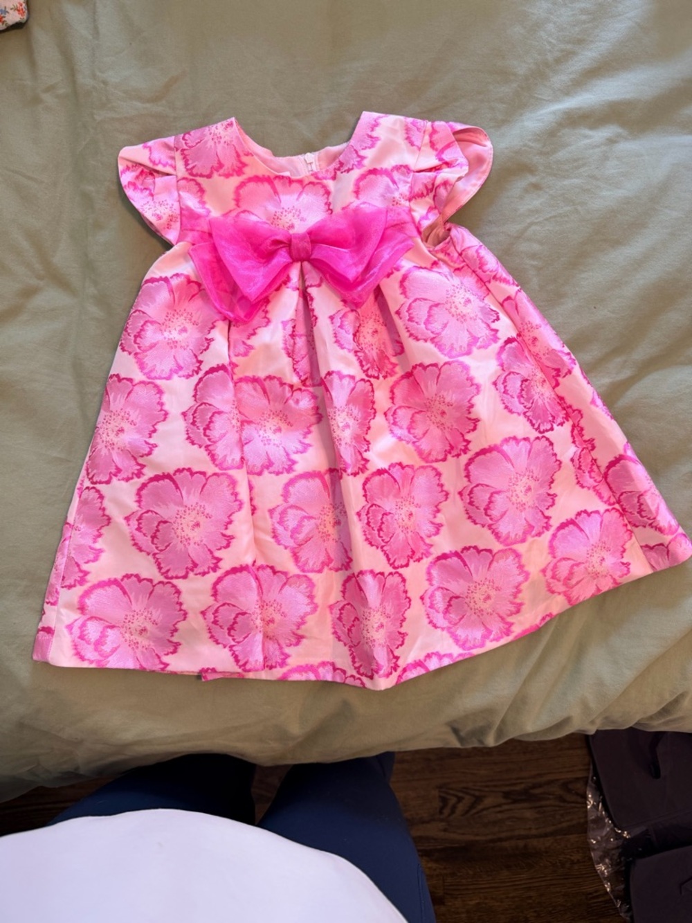 Bonnie Baby Pink Floral Bow Party Dress
